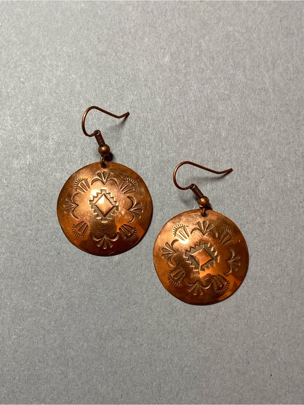 Vintage southwest Navajo copper earrings